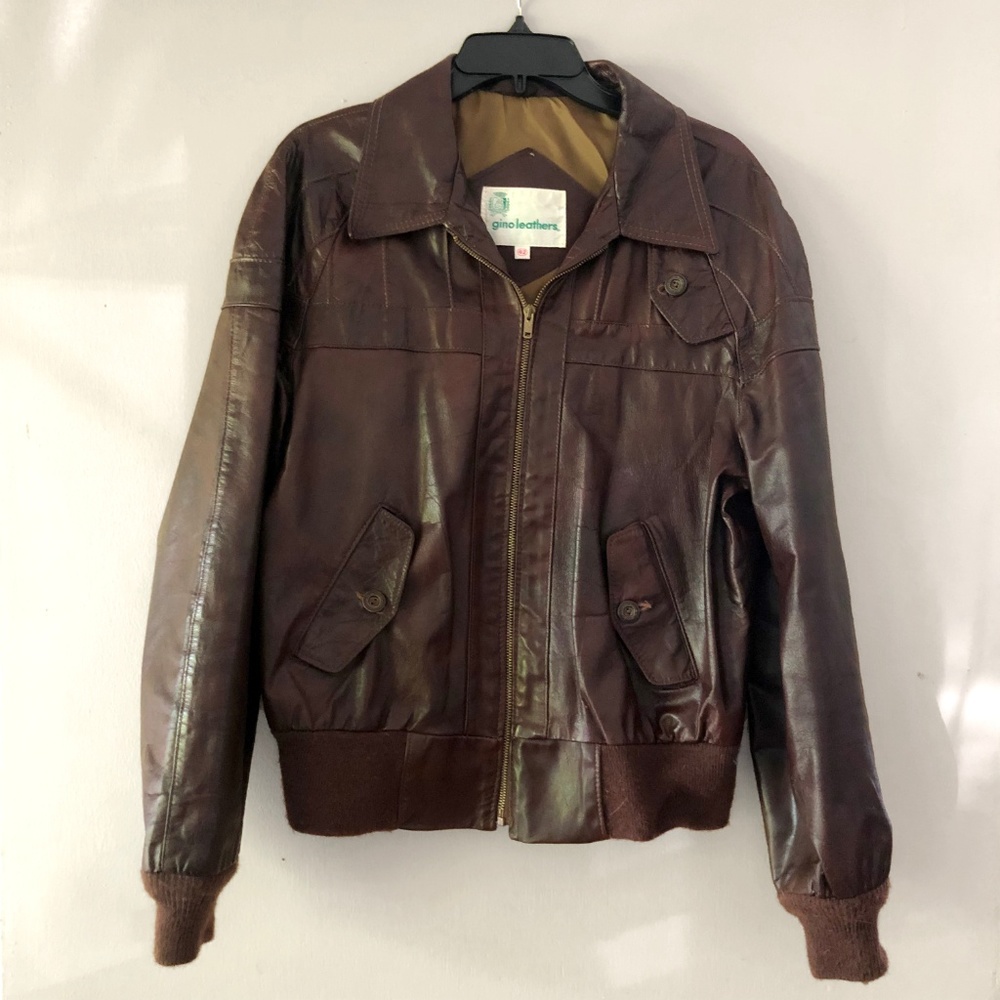 Vintage leather bomber jacket